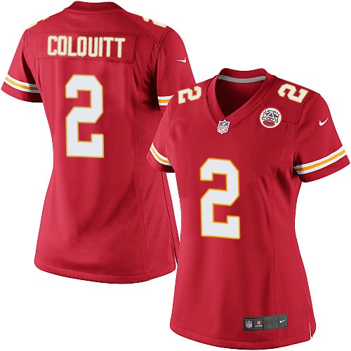 Women's Elite Dustin Colquitt Nike Jersey Red Home - #2 NFL Kansas City Chiefs